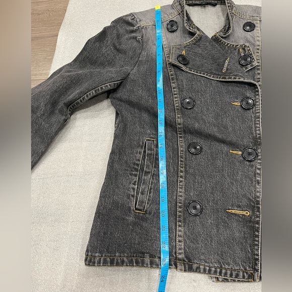 [US6]Marc Jacob’s Charcoal Denim Jacket Military Motorcycle - Picture 7 of 9